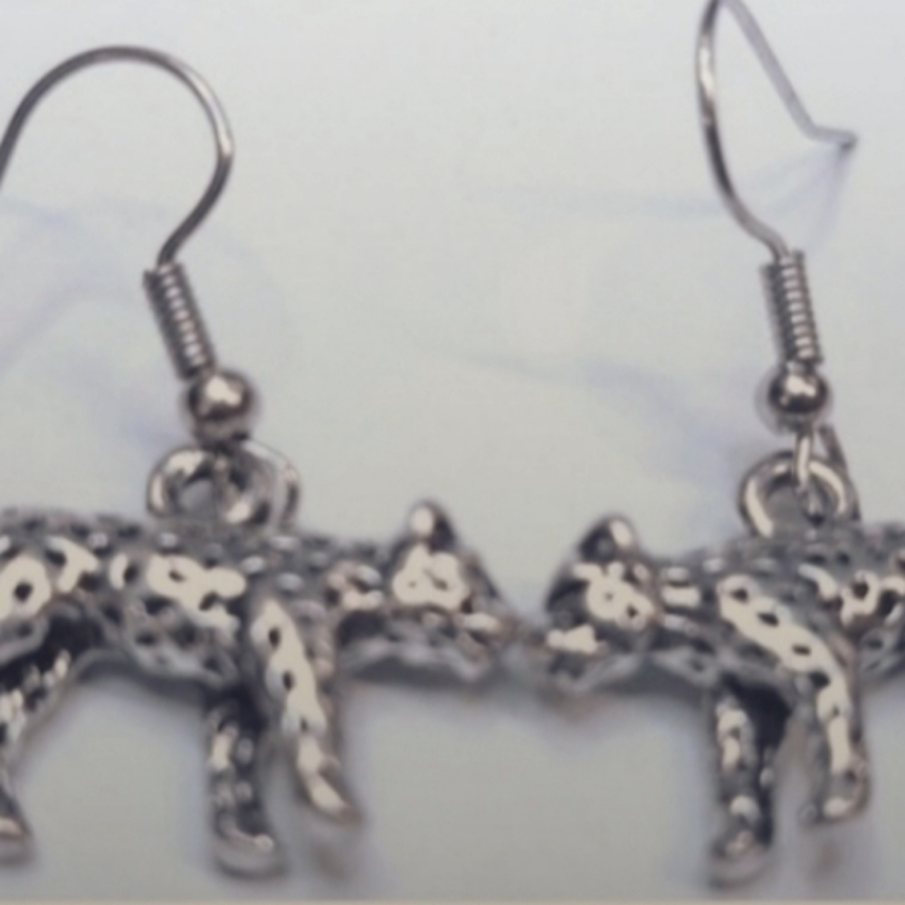 Leopard Cheetah Jaquar Tiger Cat Earrings Feline Lover Silver NEW Hand Crafted - Picture 6 of 7